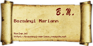 Bozsányi Mariann névjegykártya