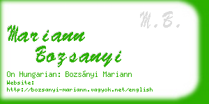 mariann bozsanyi business card