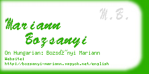 mariann bozsanyi business card